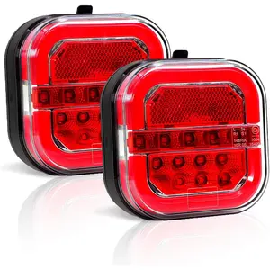 Wireless Trailer Light for Towing, Magnetic LED Trailer Light for Truck RV, Rechargeable Tail Trailer Light Kit for Camper Boat Caravan Turn Signal Brake Light Driving Light Parking Light, IP67 Waterproof