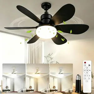 Socket Fan Light with Remote, Portable Small Ceiling Fans with Lights Bulb for Bedroom, Kitchen, Living Room, 20" Screw in Ceiling Fan in Light Socket for E26 Base 40W/3000K-6000K Dimmable