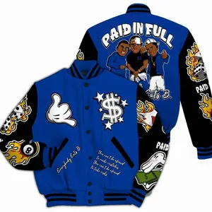 Hyper Royal Sneaker Match Varsity Jacket, Graphic Streetwear Print, Long Sleeve Button Coat, Unisex Casual Fashion Outerwear