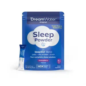 Dream Water Snoozeberry Sleep Powder, Sleep Support Supplement, Nighttime Sleep Solution, Stay Asleep & Wake Refreshed, Fast Acting Sleep Formula, Sugar-Free, 60 Pack