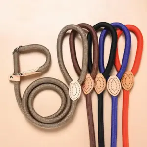 1 PC Heavy Duty Braided Dog Slip Lead Leash, Adjustable Loop Collar No Pull Training Leash, Strong Durable Rope Lead for Small Medium Dogs Walking Obedience Training