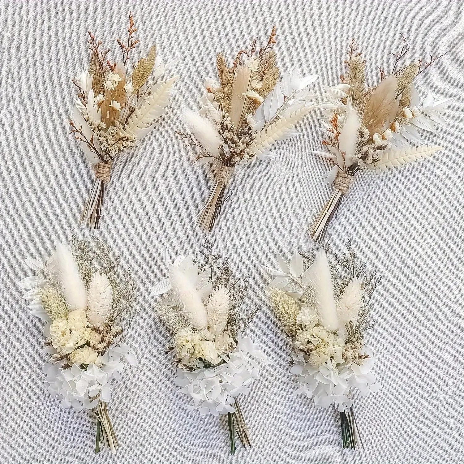 NortureFlora 6 PCS Lightweight Faux Flower Set - Boho Boutonniere-Style Mini Bouquets, Home Decoration Table Decor for Bridesmaids, Ideal Daily Gift for Special Occasions, Faux Flowers