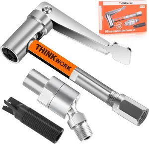 THINKWORK 90° Degree Grease Manchine Coupler Set, Oil Pump Car Syringe with 360°Grease Hose Swivel,12000 PSI Quick Release Grease Coupler