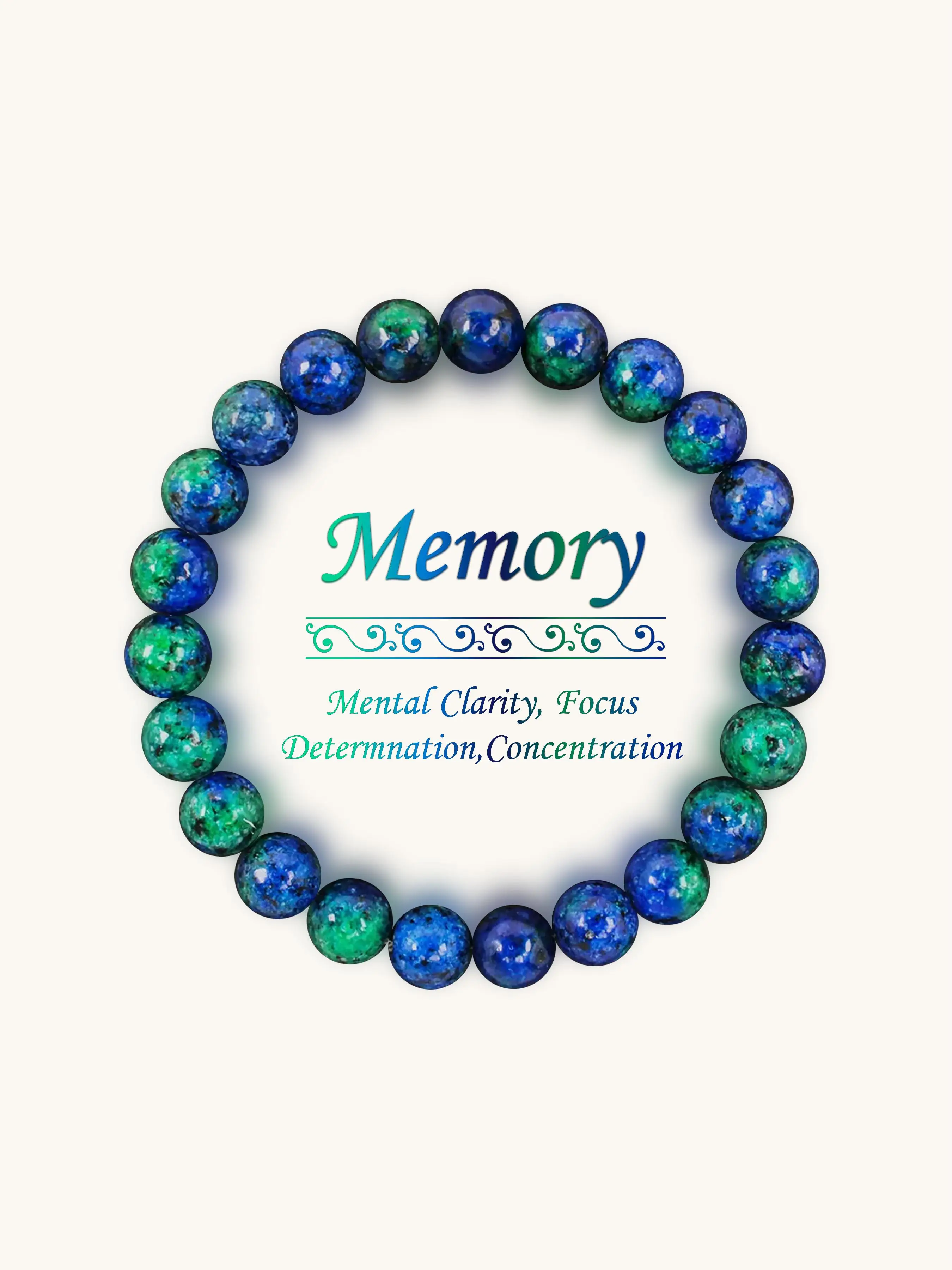 Healing Stone Beaded Bracelet Set, Boho Style Crystal Bracelet for Women & Men, Energy Healing Bracelet, Wish Manifestation Bracelet, Unisex Gift, Blu