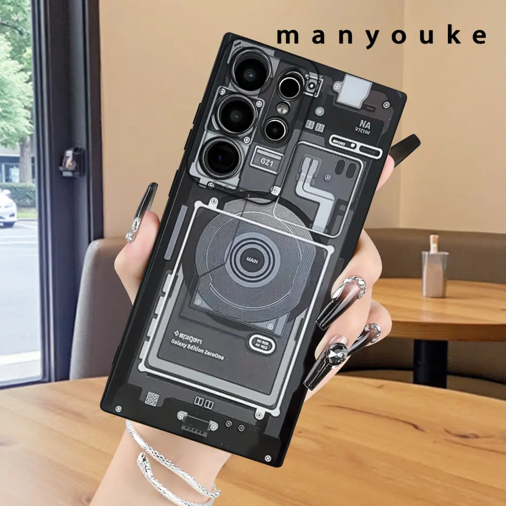 A black phone case designed in automotive style, stylish and unisex, compatible with Samsung and Galaxy models, including iPhone16promax,16 15 14 13 12 11 Pro Max X XSMAX GalaxyS22 S23, S24, S23ULTRA, Smartphone, Handheld