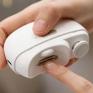 Father's Day Gift Electric Automatic Nail Clipper with Light 2 Speeds, Fingernail Cutter & File 2 in 1 Design, Nail Scraps Storage, USB Rechargeable Safety Fingernail Trimmer for Baby Kids Seniors & Adult