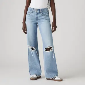 Levi's Women's Low-Rise Superlow Loose Jeans - Table Talk 25: Midweight Denim, Straight Leg, 32" Inseam