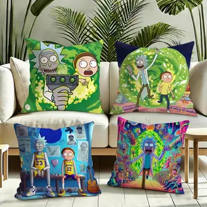 rick and morty Cushion Cover Plush Reversible Pillow Cover: Perfect for Car Rides, Sofa Lounging, Bedroom Relaxation & More A Thoughtful Gift for Loved Ones!