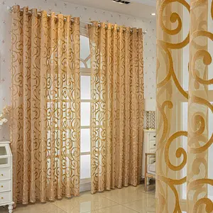 1pc European Luxury Embroidered Hollow Window Curtain, Window Drapes, Hole Hanging, Easy Install Curtain, Suitable for Bedroom, Living Room, Room Divider, Home Decoration