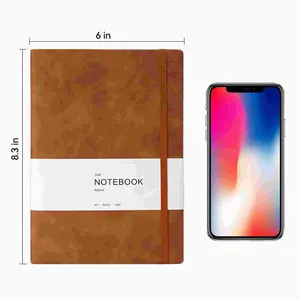 Ladies Men's Lined Notebook, 206 Pages A5 Hardcover Leather Diary for Writing, Travel, Business, Work and Study, Writing Specification Notebook, Diary Notepad,Thick Paper, Smooth. (Brown)