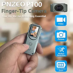 PNZEO P100 Finger-Tip Cameras, Compact Portable Action Cameras, HD Display, FHD Mini Pocket Vlogging Camera for Work, Study, Family, Travel, Pet Walking, Video Recording Camera, Video Blog Camera
