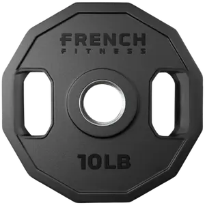 French Fitness Urethane Olympic Weight Plate V2 10 lbs Black (New)