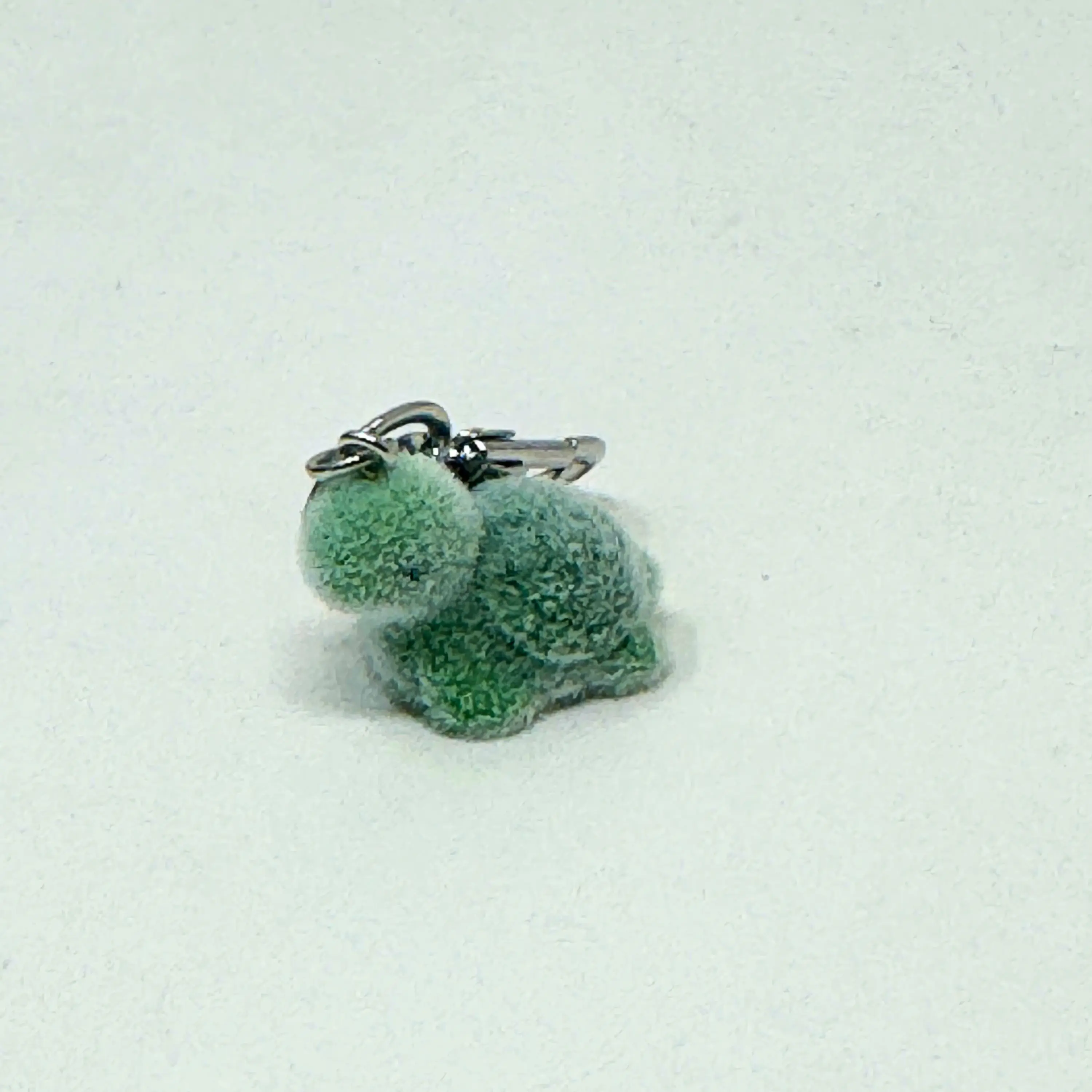 Sea Turtle flocked Keychain – Plush Ocean Animal Charm