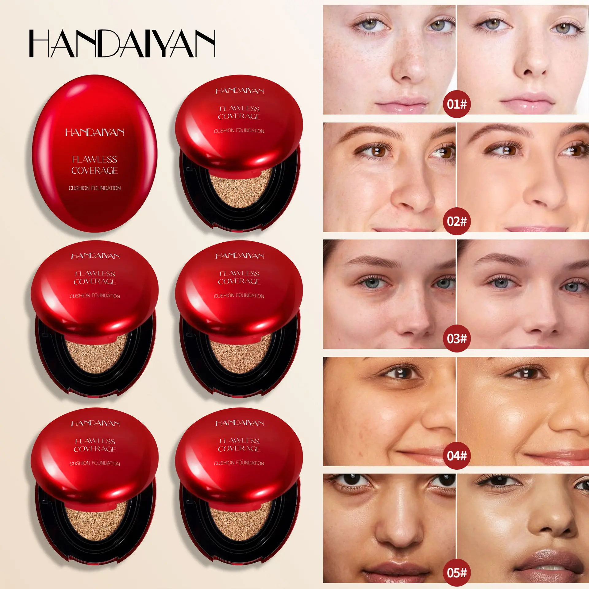 Dewy Serum Cushion Foundation, Lightweight Cosmetic with Buildable Coverage for a Flawless, Radiant Glow, Hydrating Formula to Moisturize All Skin Types, Daily, Nourishing