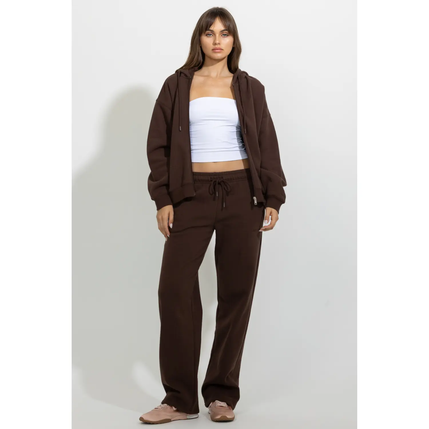 The Soft Peach Fleece Straight Leg Sweatpants - Armadillo Brown