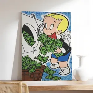 Monopoly Richie Rich Money Abstract Poster Wall Art Decor Print Picture Paintings for Living Room Bedroom Decoration.Unframed. Box Kitchen