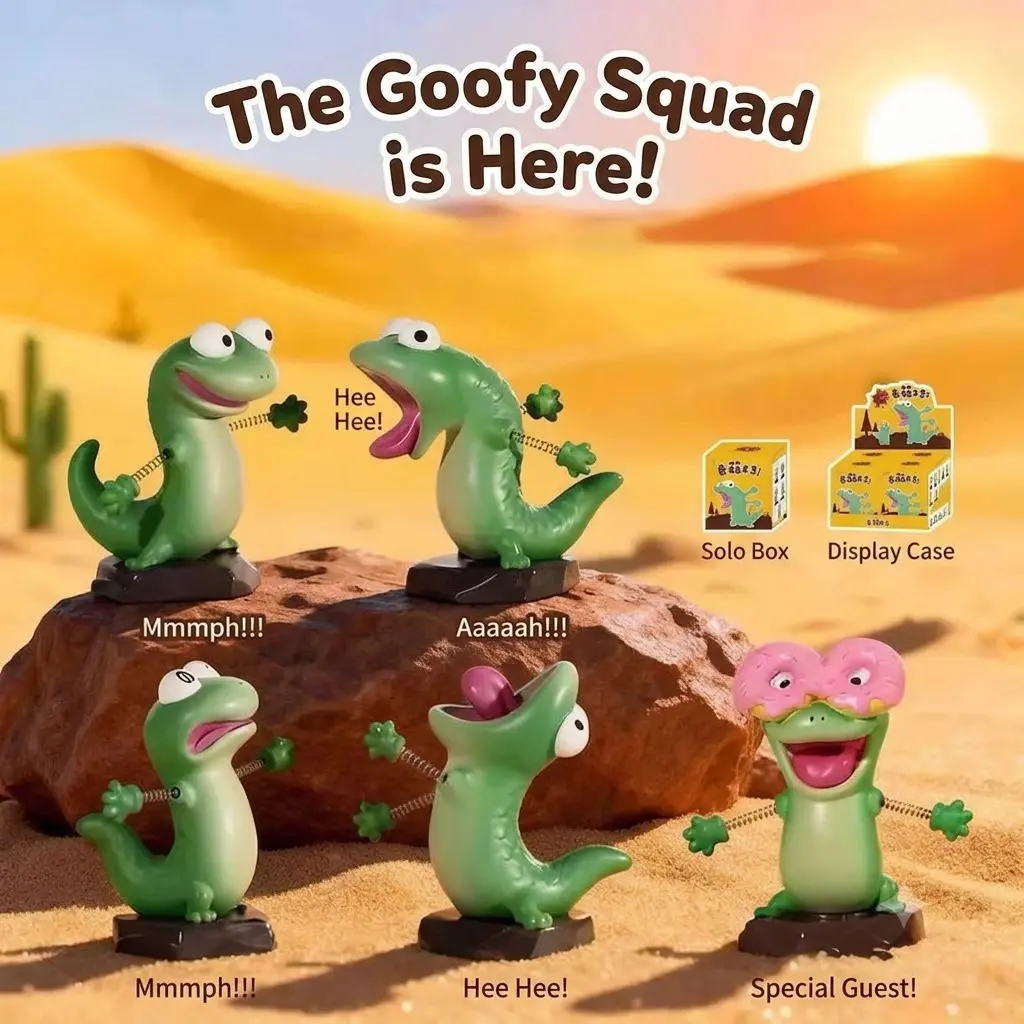 Cartoon Lizard Tom Blind Box Cartoon Cute Green Lizard Periphery Creative Desktop Decorative Ornament Doll Birthday Holiday Gift