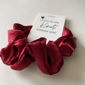 Bridesmaid Scrunchie | Silk Satin Scrunchies | Tie the Knot Bridal Scrunchies | Wedding Hair Tie Scrunchie | Bridesmaid Proposal Gift