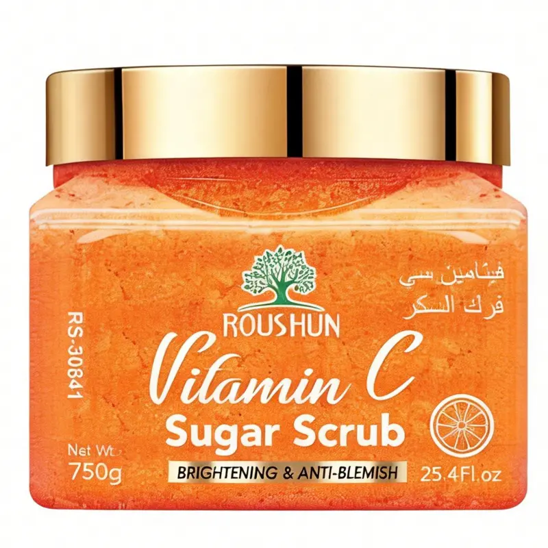 ROUSHUN Vitamin C sugar scrub Brightening Scrub Dead Skin Removal Body Care Dead Skin Remover Large capacity family pack body scrub gently and deeply cleanses the skin