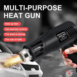 Handheld Electric Hot Air Gun, Manual Tool with Heating Element, Curving, Shaping, Plastic Drying, Thawing, Wind Nozzle Set