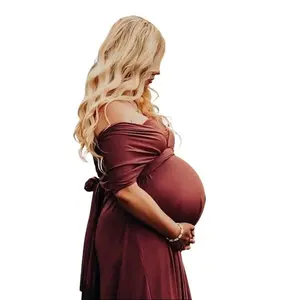 Maternity Dress for Photoshoot - Convertible Rosewood Dress with Tube Top, Infinity Maternity Dress, 100% Satisfaction Guarantee, Machine Washable - Womenswear, Fits