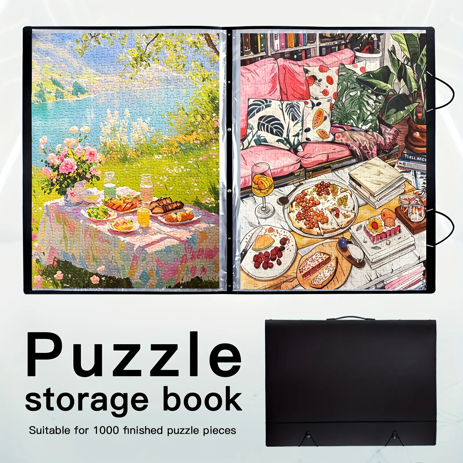 54cm x 74cm Plastic Puzzle Folder Accessory - 1000-Piece Organizer, No-Electricity DIY Crafts Tool for Game Nights, Collectibles Storage