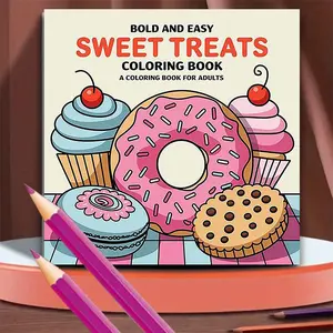 Food Themed Coloring Book, 1 Count 20 Pages Soft Cover Coloring Book, Perfect Seasonal Gift for Friends, Colleagues, and Family, School Gift