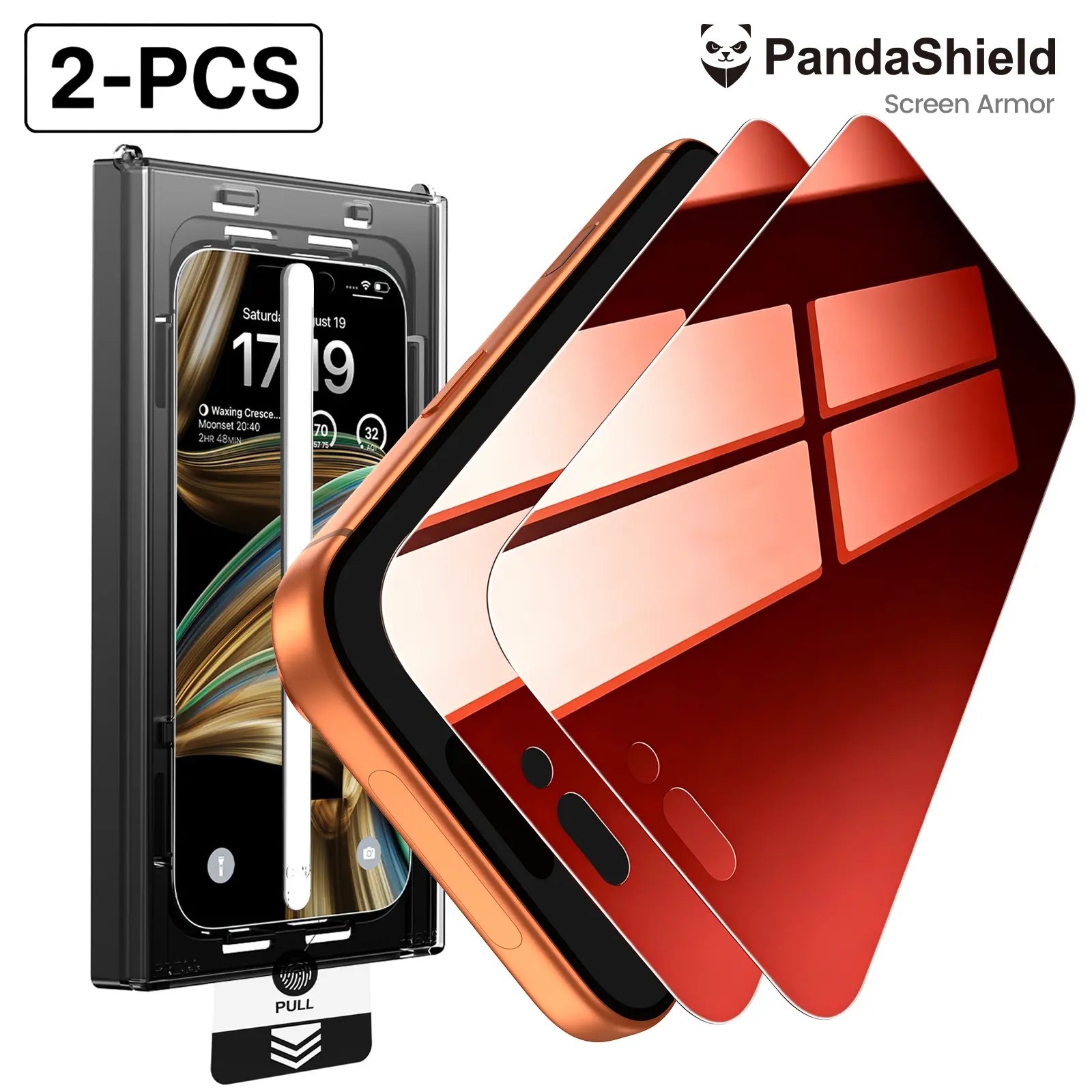 [2-PCS] PandaShield Red/Privacy/HD Screen Protector for iPhone 13,14,15,16,17 plus pro max – Anti-Spy, Easy Install bo, 9H Hardness, Full Coverage