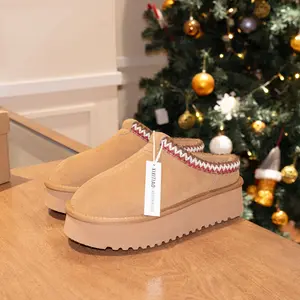 XIXITIAO Fluffy Slippers for Women Suede Leather Platform Footwear Comfort Memory Foam Ankle Boots for Indoor Outdoor Winter Fall Warm Walking Shoes