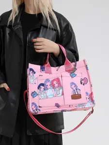 K-Pop Demon Hunter Tote Bag – Cute Cartoon Rumi, Mira & Zoey Print Crossbody Tote, Large Capacity Gift Bag