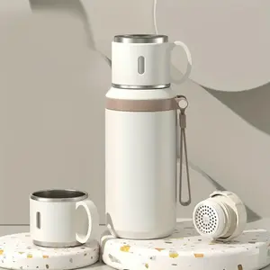 Insulated Water Bottle with Tea Infuser, 20 oz Wide Mouth Stainless Steel Tumbler, Leak-Proof Travel Water Bottle for Hot & Cold Drinks, Includes Carry Strap for Commuting, Office & Outdoor