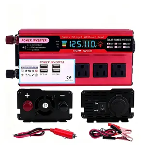 12V to 110V Power Inverter with LCD Display – Dual USB Charging for Vehicle, Boat, Emergency Backup & Outdoor Use