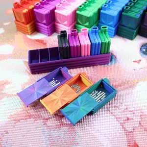 DIY Diamond Painting Storage Tool Set, Multi-Functional Organizer with Base, 4/8 Small Compartments, Various Styles Available