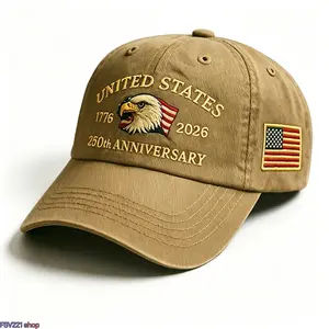 2026 New Arrival Unisex Patriotic Baseball Cap - 3D Heat-Transfer Logo, U.S. 250th Anniversary (1776-2026) Commemorative Adjustable Hat, Americana Stars, Casual, Graphic Embroidery, Eagle Logo, Flag Print, Americana Stars Hats, Casual Hats