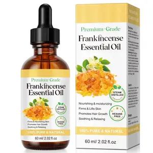 Frankincense Essential Oil 2Fl Oz, Frankincense Oil for Face, 100% Pure Natural Undiluted Essential Oils for Body Massages, Diffuser, Aromatherapy and DIY