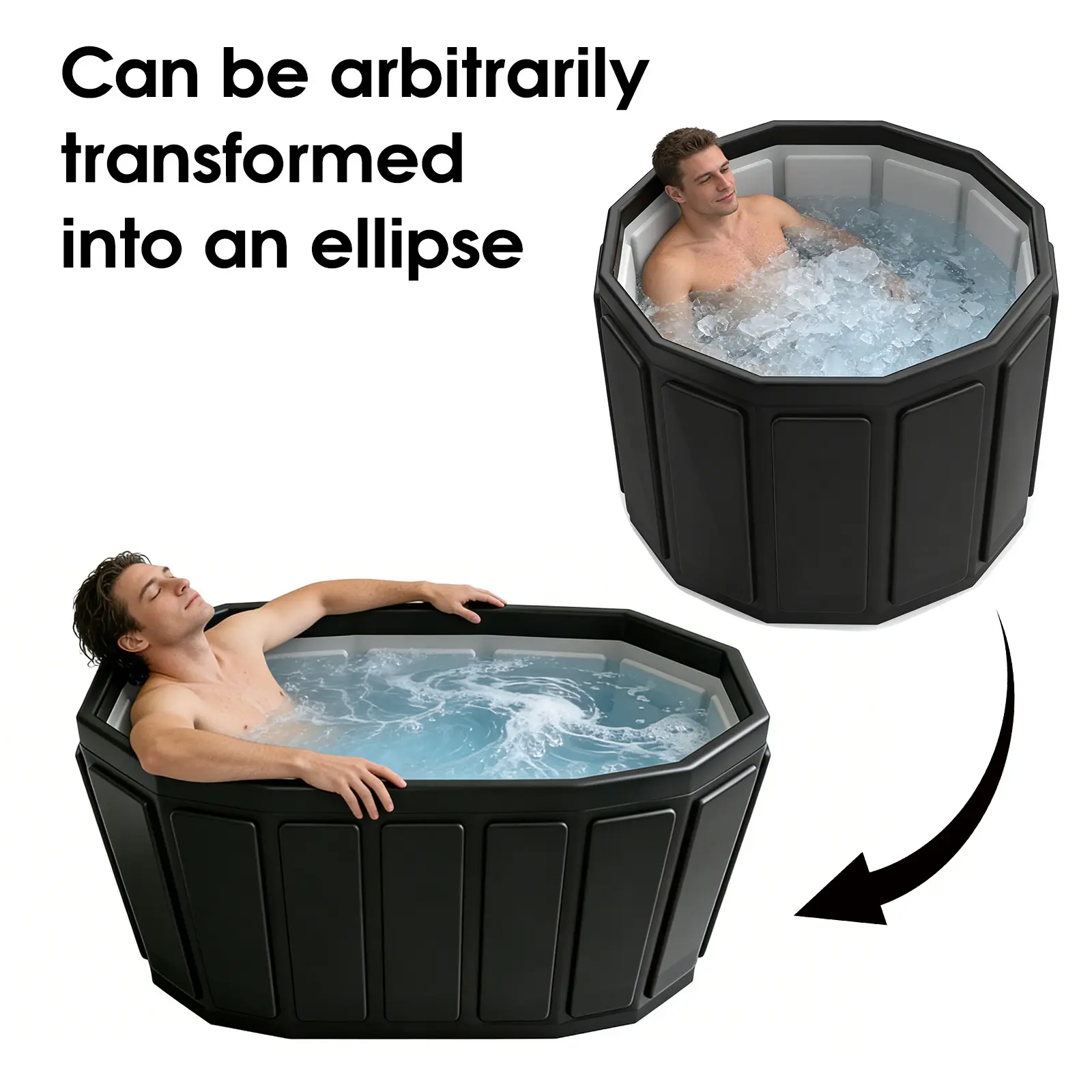 Adult 6-Layer Insulated Foldable Portable Bathing Tub - Space-Saving Home Bathroom Deep Soak Tub for Hot SPA, Ice Bath Use