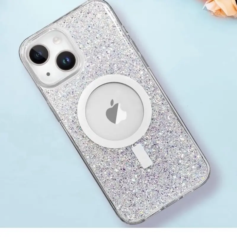 IPhone 15 Case Glitter Clear iPhone 15 Phone Cases Sparkly Bling Shockproof Protective Phone Cover for Women Girls for iPhone 15 Crystal Glitter Silicone Cases Design