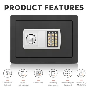 Dual-Lock Safe Box with Electronic Password Keypad & Emergency Key Lock, Anti-Theft Security Storage Cabinet for Cash Jewelry Valuables, Home Office Hidden Safety Box, Room Ornament Decor Piggy Traditional