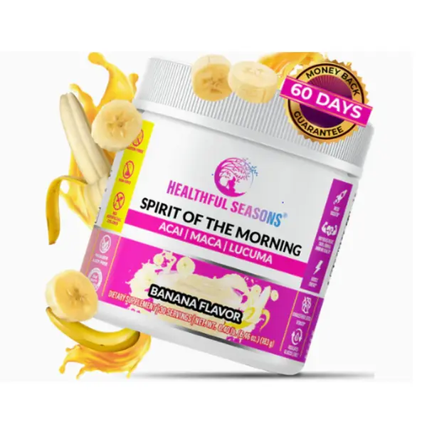 Healthful Seasons Spirit of the Morning – Antioxidant-Rich Smoothie Enhancer with Acai, Lucuma, Maca & Banana – 30 Servings