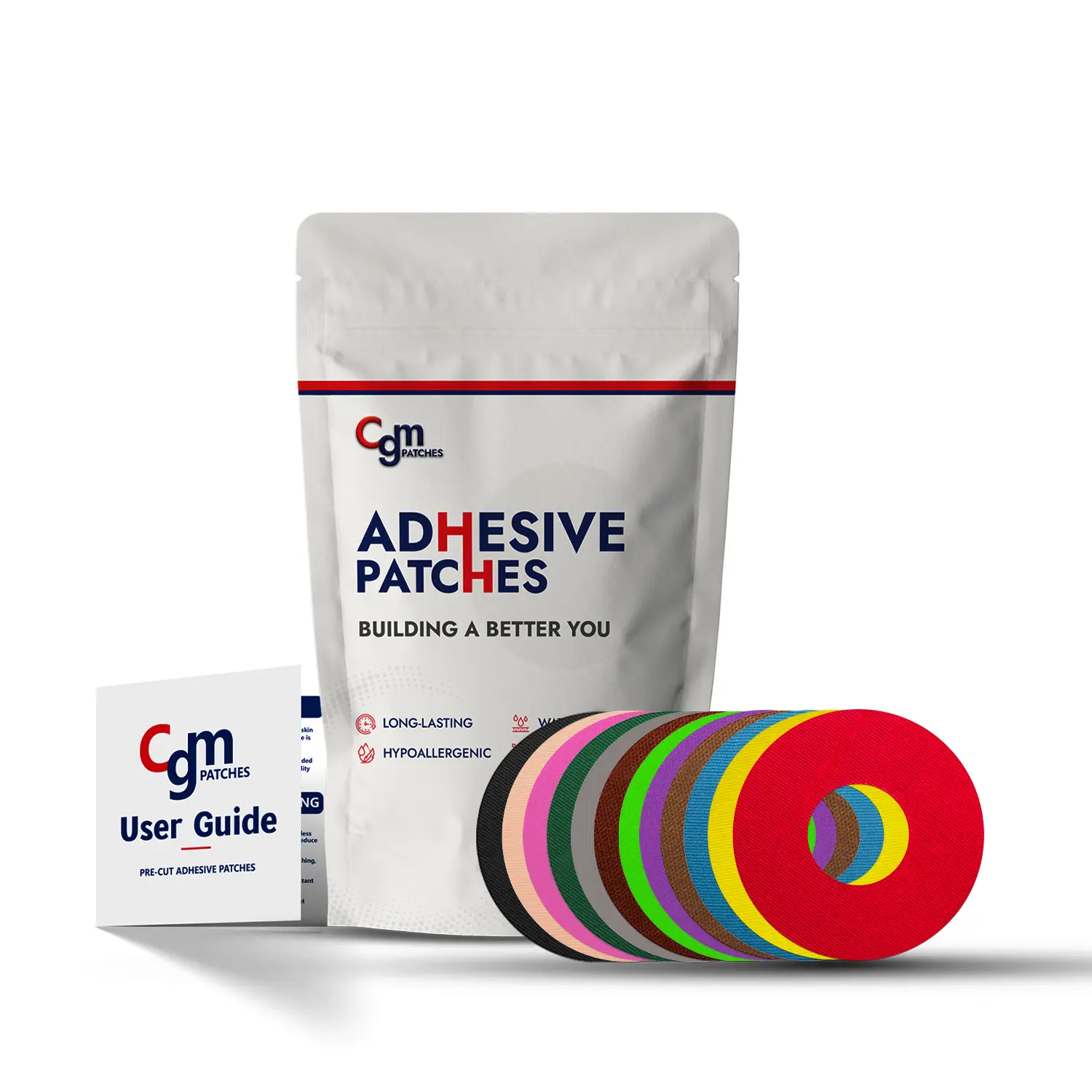 Premium CGM Patches for Freestyle Libre 2 and Lingo with Cutout | Waterproof, Durable, and Comfortable Sensor Adhesive, Latex-Free, Skin-Friendly, Easy Application | Lasts 10-14 Days | Pack of 25