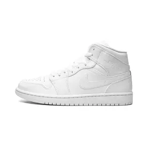 AIR JORDAN 1 Mid "Triple White" Sports Sneaker - Style Code 554724-136