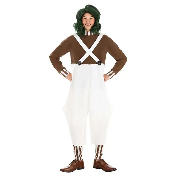Willy Wonka Adult Oompa Loompa Costume, Clothes, Jersey