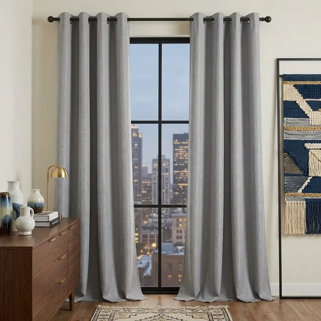 4-Piece Solid Color Blackout Curtains - Blackout Cloth, Heavy Thermal Insulated, Soundproof, Heat-Resistant for Privacy & Better Sleep, Children-Friendly Home Curtains for Bedrooms, Living Rooms, Heavy Curtain