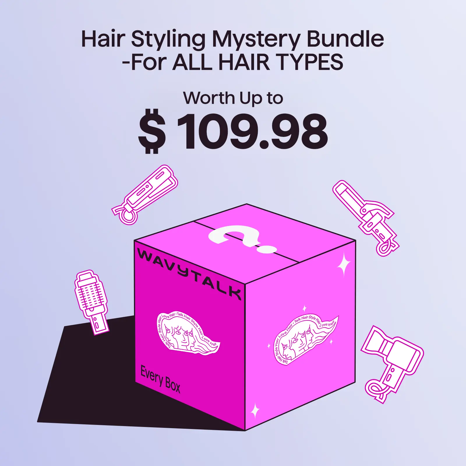 Wavytalk Mystery Bundle for Thin Hair - Specially Curated Volumizing Tools for Fine, Flat Hair