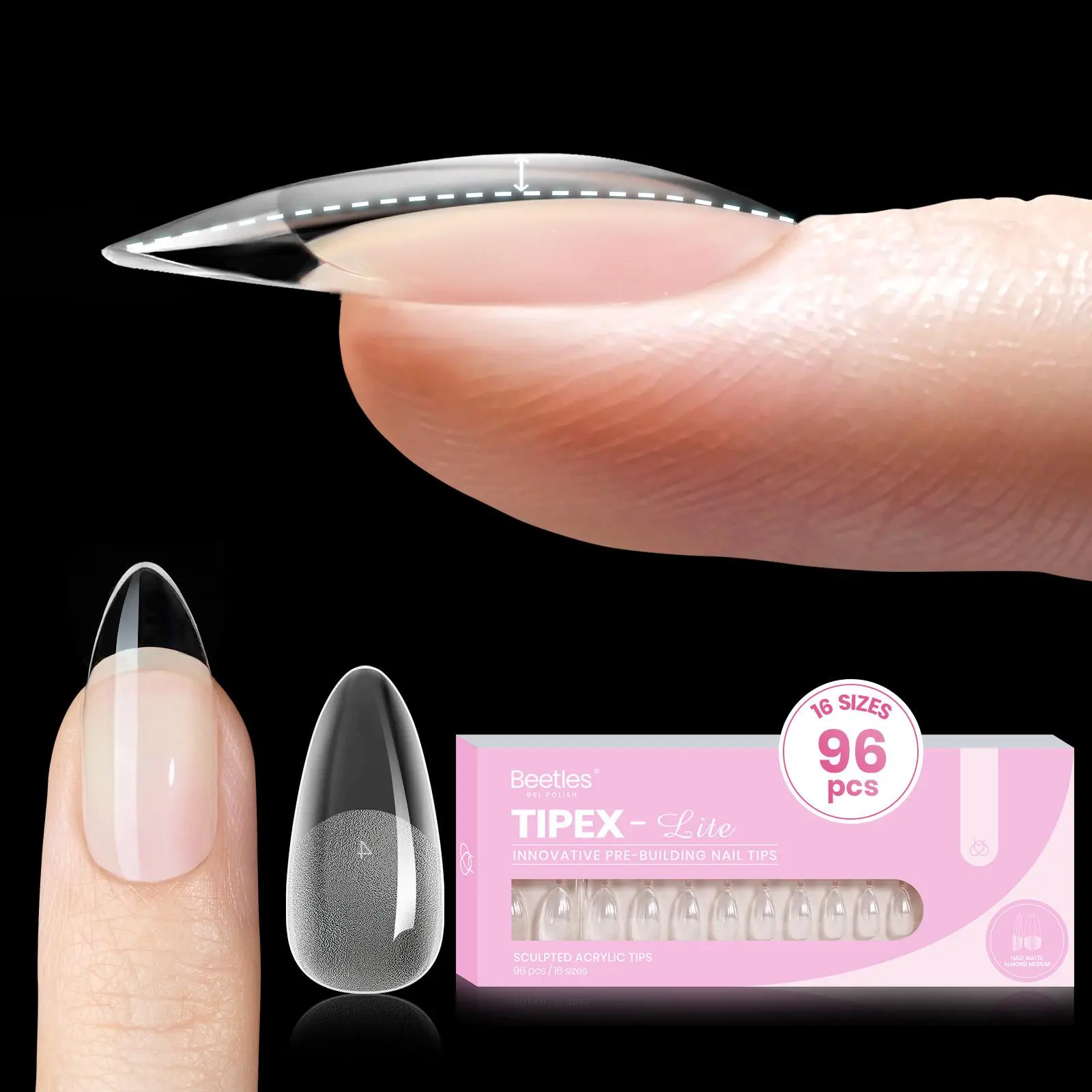 Beetles Tipex Lite Instant Apex Nail Extension Tips - Tipex 2.0 Acrylic Nail Flat Nails Manicure Gel press ons Nail Art DIY Nails Art#Summervibes