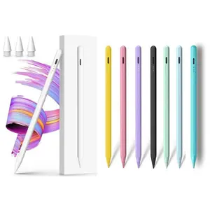iPad Stylus for Artists and Students with Tilt Support Palm Rejection Fast Charge Smooth Writing and Drawing Compatible with iPad 6 7 8 9 10 Pro Air Mini in 6 Colors Touchscreen Pen Tablet Tech Gadgets Black Button Smartphone Charging