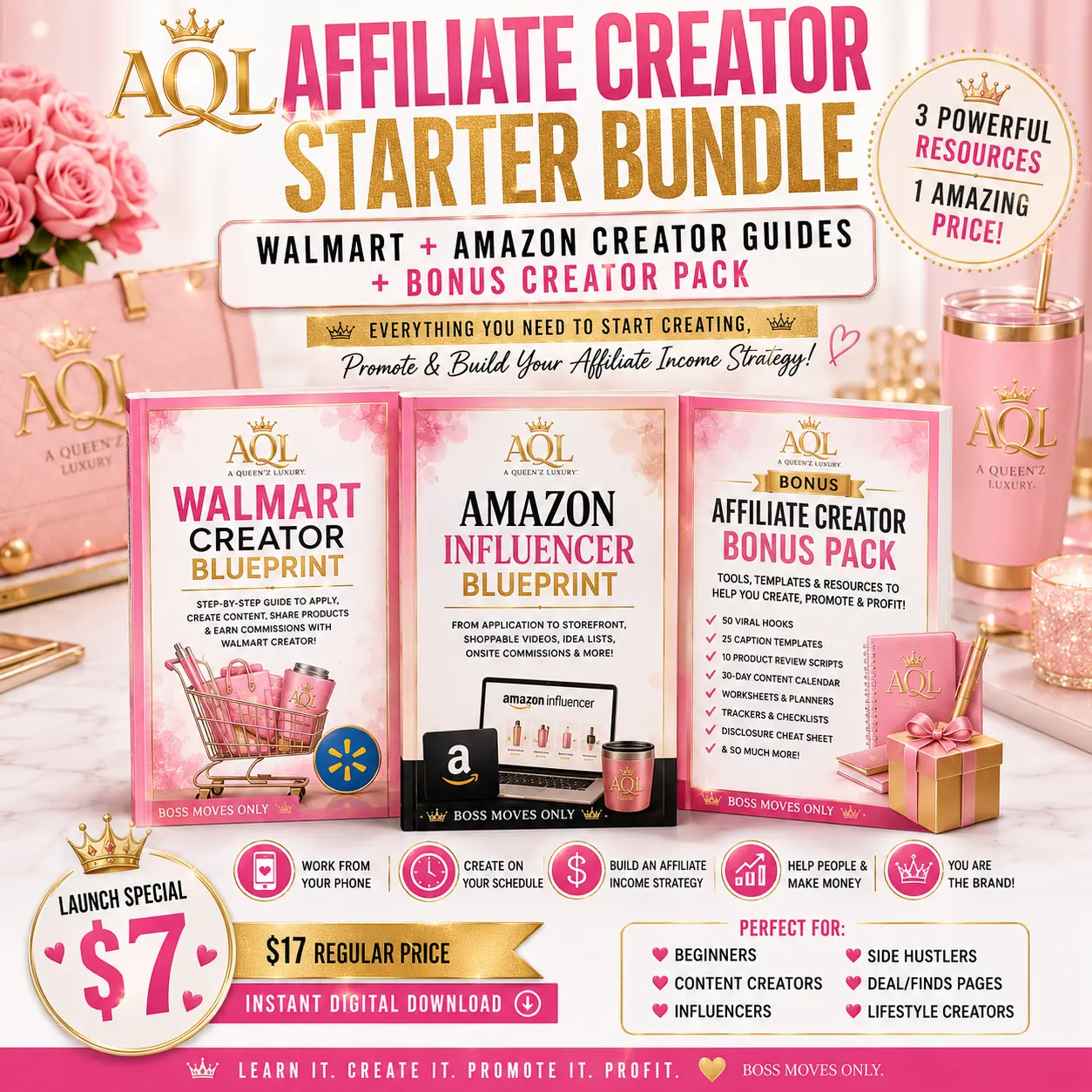 AQL Affiliate Creator eBook Bundle | Walmart + Amazon Creator Guides