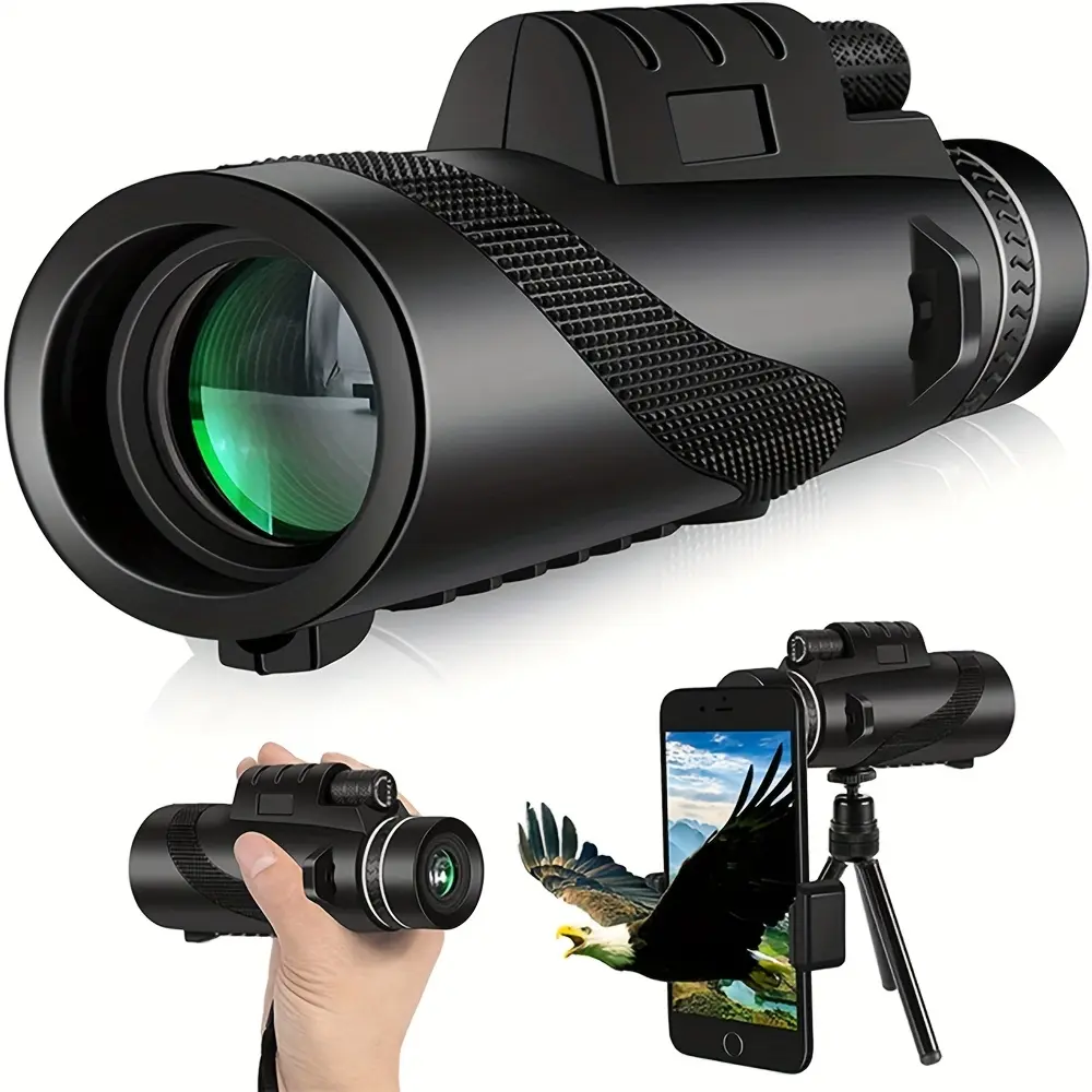 80x100 High Definition Telescopic Monocular Telescope, Portable Long Distance Zoom Binoculars for Outdoor Camping Gear Fishing Travel Hiking Essentials Music Concerts Outdoor Monocular Telescopes