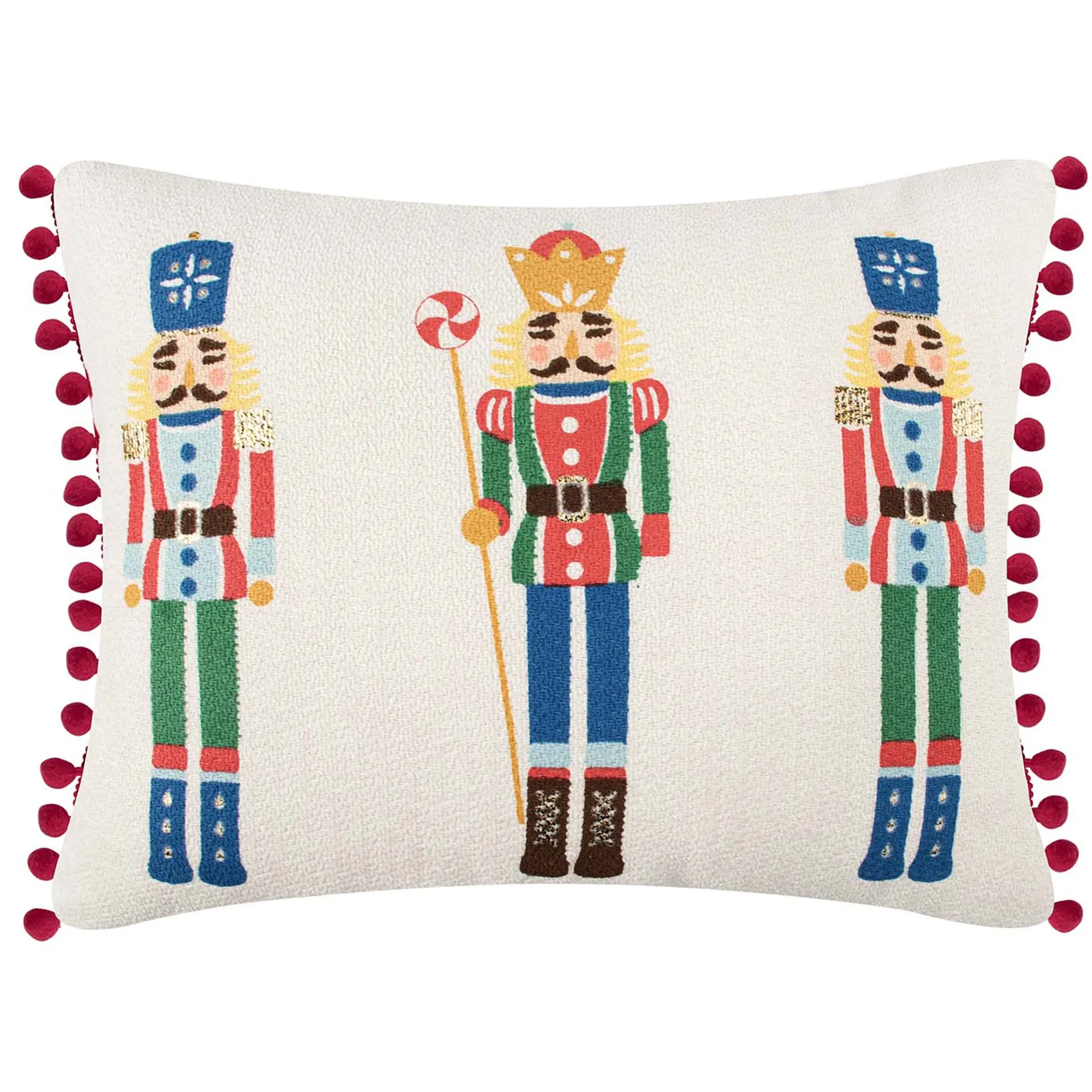 Levtex Home Nutcracker Trio Print Decorative Pillow - 14X18in. Feather-Filled, Soft, Luxurious, Versatile for Home & Chair Use