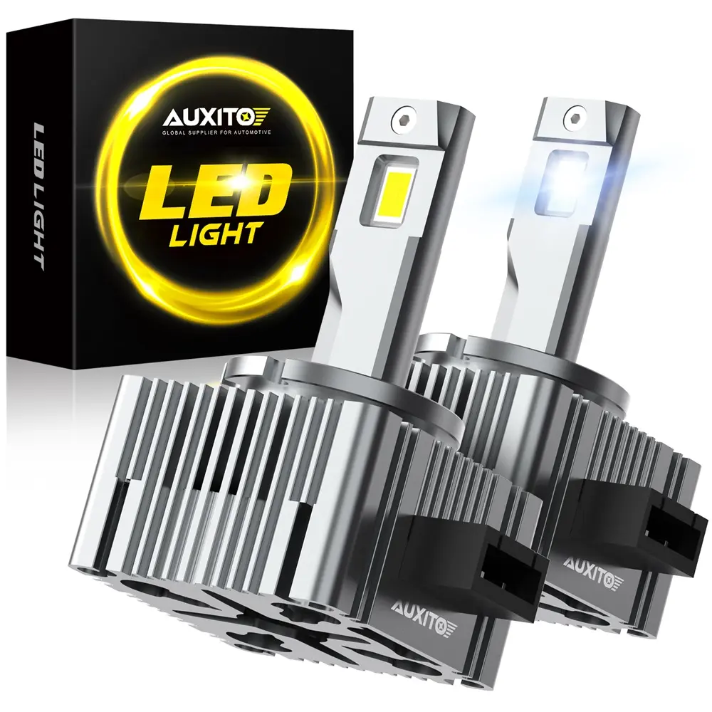 AUXITO Latest D3S D3R LED Headlight Bulbs, 30000Lumens 120W 6000K White 500% Brightness, Xenon HID Replacement Lights, CANbus Ready No Flicker,Plug and Play,Fog Light Bulbs, Pack of 2